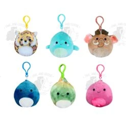 Squishmallow 3.5 Inch Clip Prehistoric Squad Set Of 6 - Cherie, Nessie, Chienda, Stahl, Marisa, Poleena