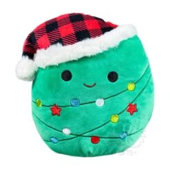 Squishmallow 8 Inch Andy The Christmas Tree With Plaid Hat Christmas Plush Toy