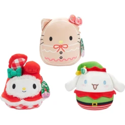 Squishmallow 8 Inch Sanrio Christmas Set Of 3 - Hello Kitty, My Melody, Cinnamoroll