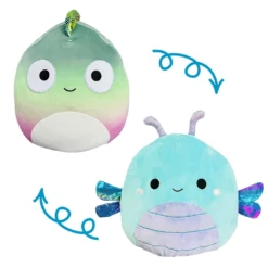 Squishmallow 12 Inch Denton The Chameleon And Heather The Dragonfly Flip-a-Mallows Plush Toy